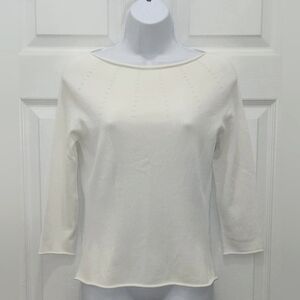 Ann Taylor- White 3/4 Sleeve Top - Size  M
